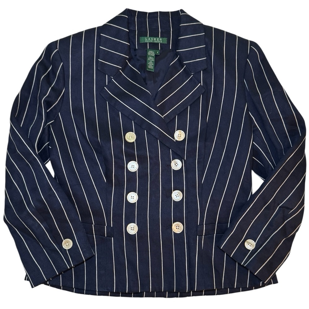 Lauren Ralph Lauren Navy Striped Blazer